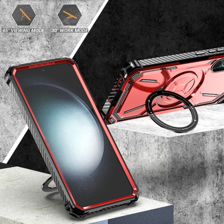 For Samsung Galaxy S22+ 5G Armor Series Holder Phone Case(Black)