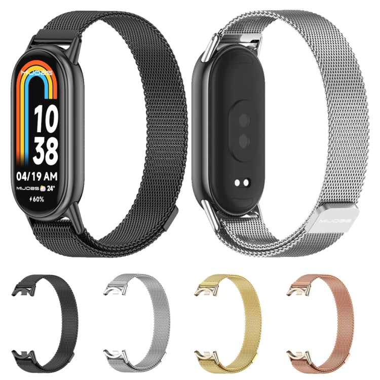 For Xiaomi Mi Band 8 / 9 / 9 NFC Mijobs Milan Magnetic Metal Stainless Steel Watch Band(Silver) - Watch Bands by MIJOBS | Online Shopping South Africa | PMC TechLife | Buy Now Pay Later Mobicred