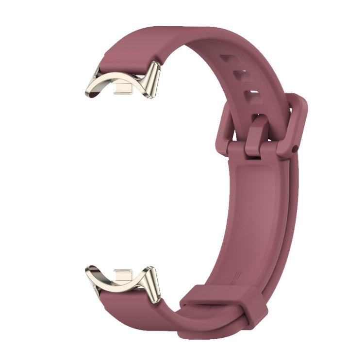 For Xiaomi Mi Band 8 / 9 / 9 NFC Mijobs Silicone Breathable Watch Band(Wine Red+Light Gold)