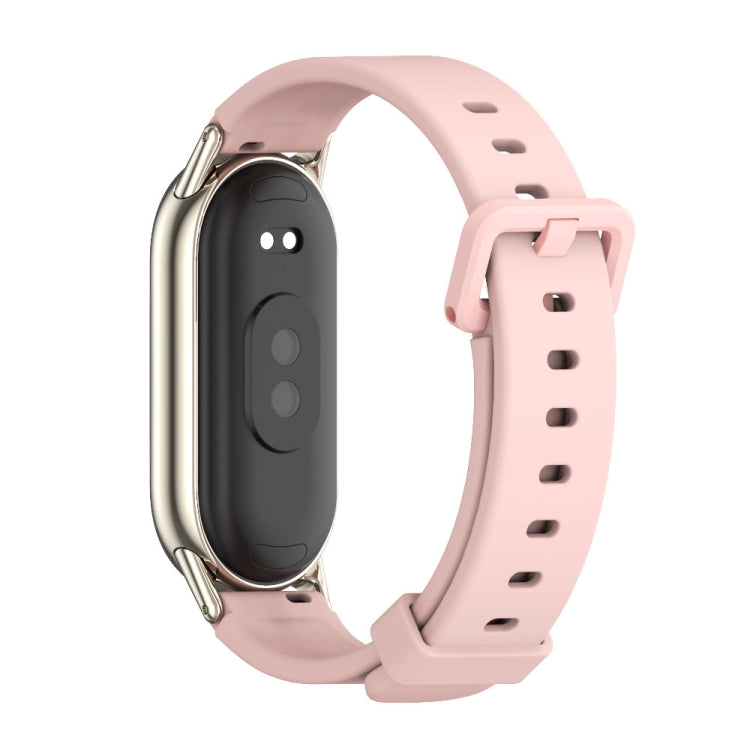 For Xiaomi Mi Band 8 / 9 / 9 NFC Mijobs Silicone Breathable Watch Band(Pink Light Gold)