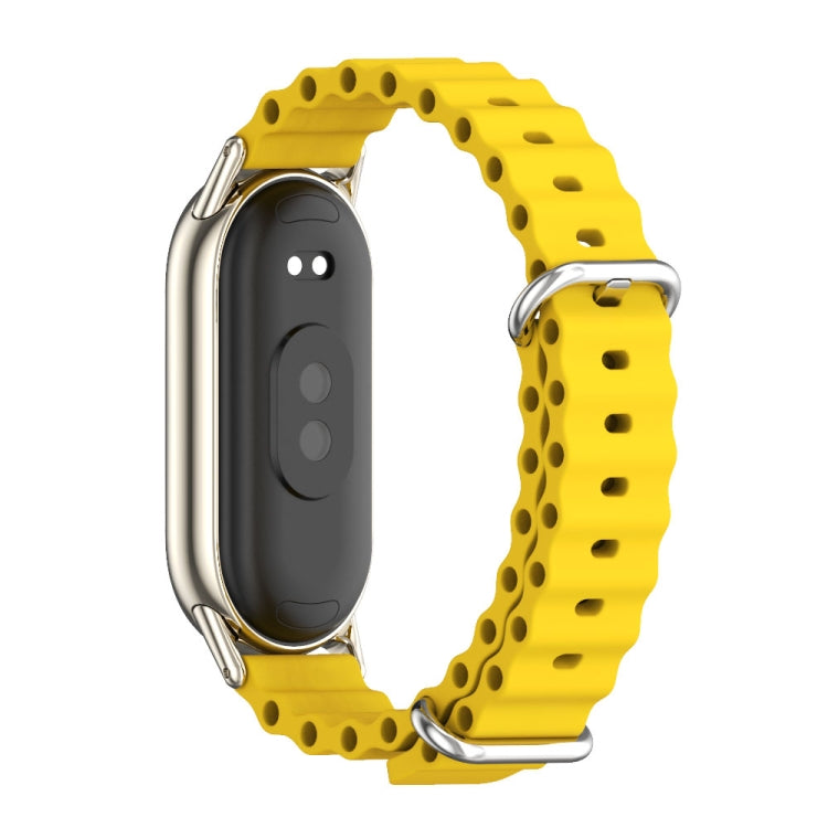 For Xiaomi Mi Band 8 / 9 / 9 NFC Mijobs Marine Silicone Breathable Watch Band(Yellow Light Gold)