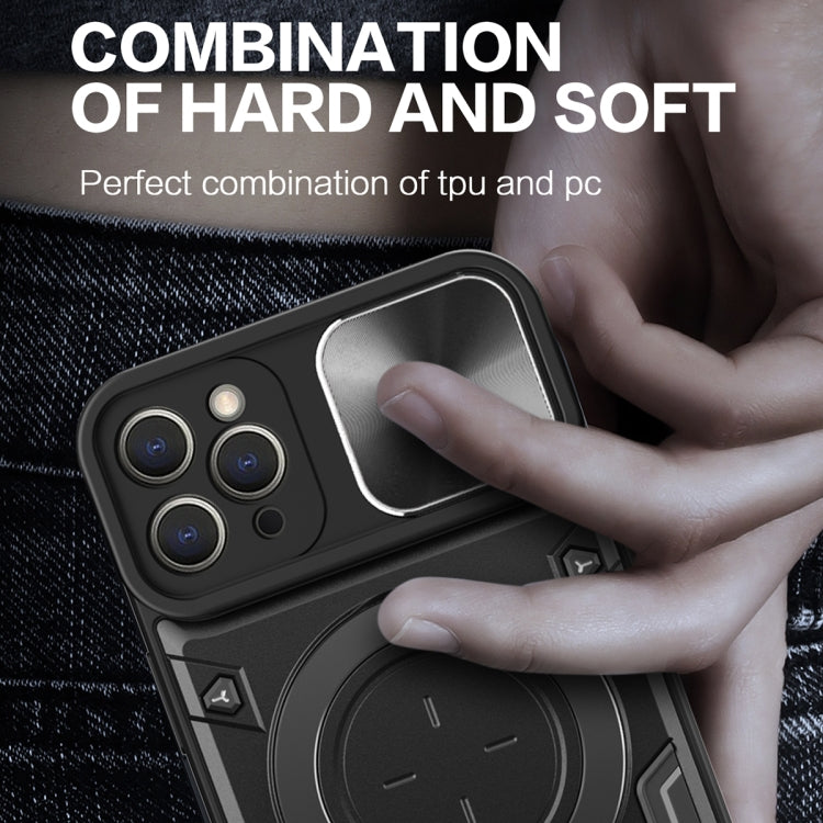 For iPhone 11 Pro CD Texture Sliding Camshield Magnetic Holder Phone Case(Silver) - free shipping - PMC TechLife - Order now!