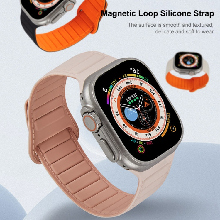 For Apple Watch 5 44mm Loop Magnetic Silicone Watch Band(Black)