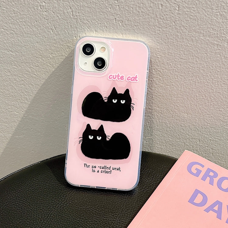 For iPhone 13 Pro IMD Cute Animal Pattern Phone Case(Cat)