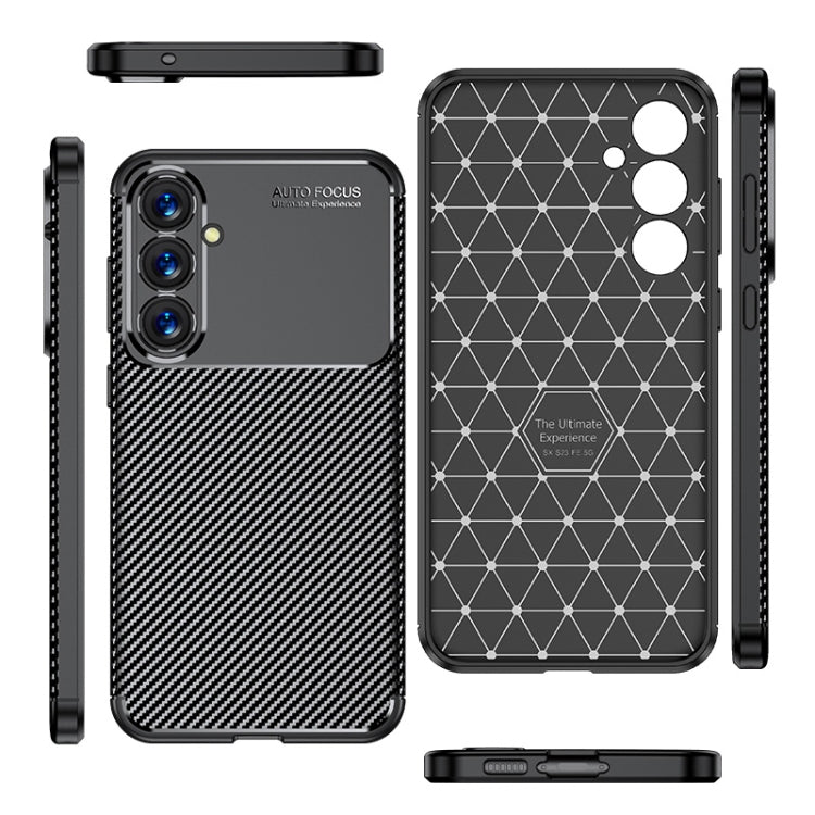 For Samsung Galaxy S23 FE 5G Carbon Fiber Texture Shockproof TPU Phone Case(Black)