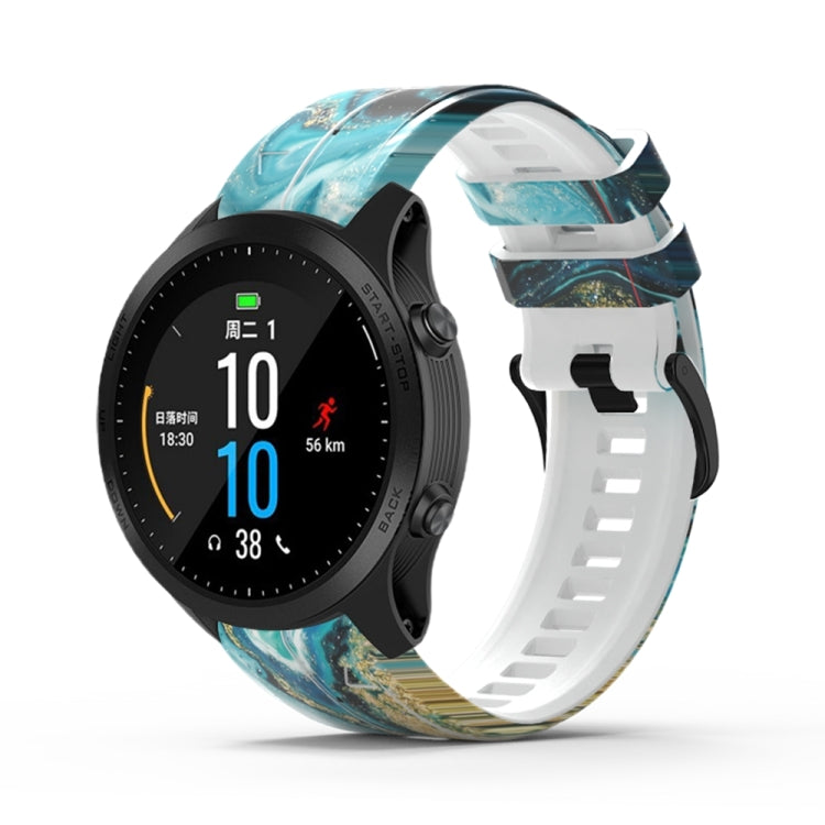 For Garmin Forerunner 965 / 955 / 945 / 935 Printing Quick Release Silicone Watch Band(Marble)