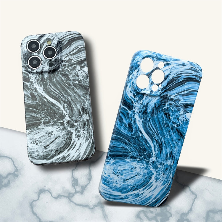 For iPhone SE 2022 / SE 2020 / 8 / 7 Marble Pattern Phone Case(Navy Blue White)