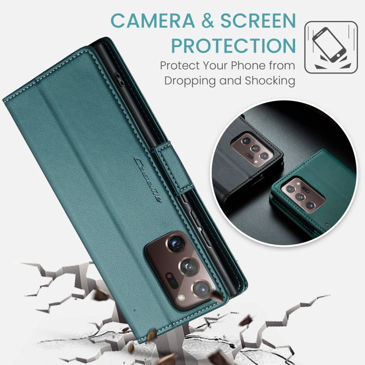 For Samsung Galaxy Note20 Ultra CaseMe 023 Butterfly Buckle Litchi Texture RFID Anti-theft Leather Phone Case(Pearly Blue) - free shipping - PMC TechLife - Order now!