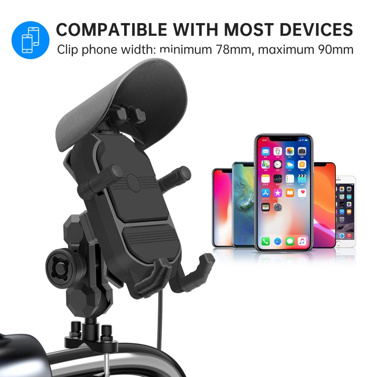 WUPP CS-1848B2 15W Motorcycle Wireless Fast Charging Phone Navigation Holder, Style:Handlebars - free shipping - PMC Jewellery - Order now!
