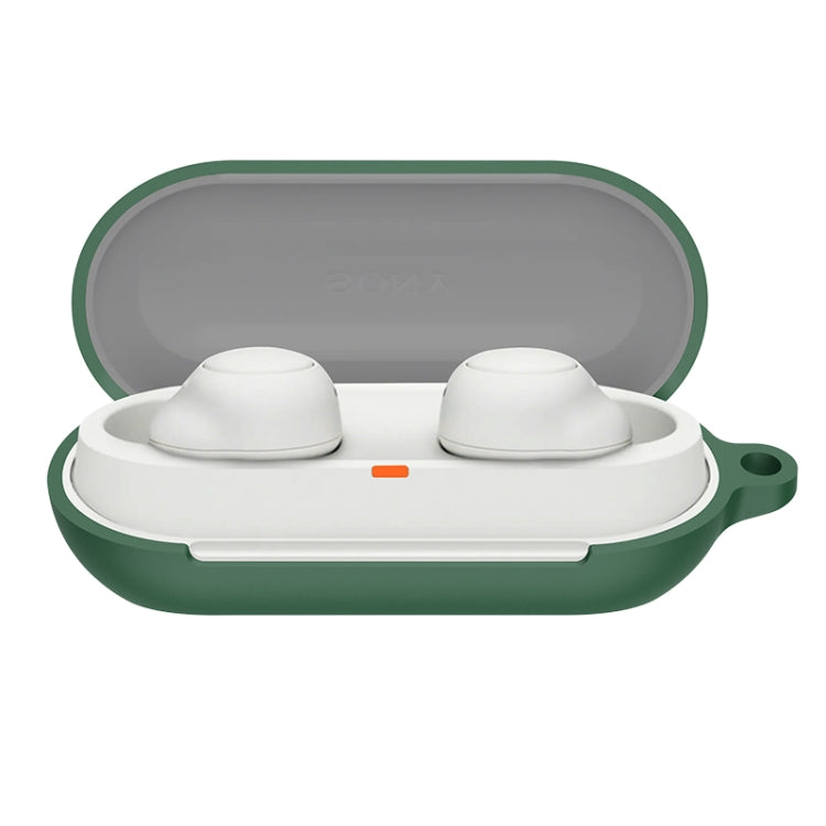 For Sony WF-C700N Bluetooth Earphone Silicone Protective Case(Dark Green)
