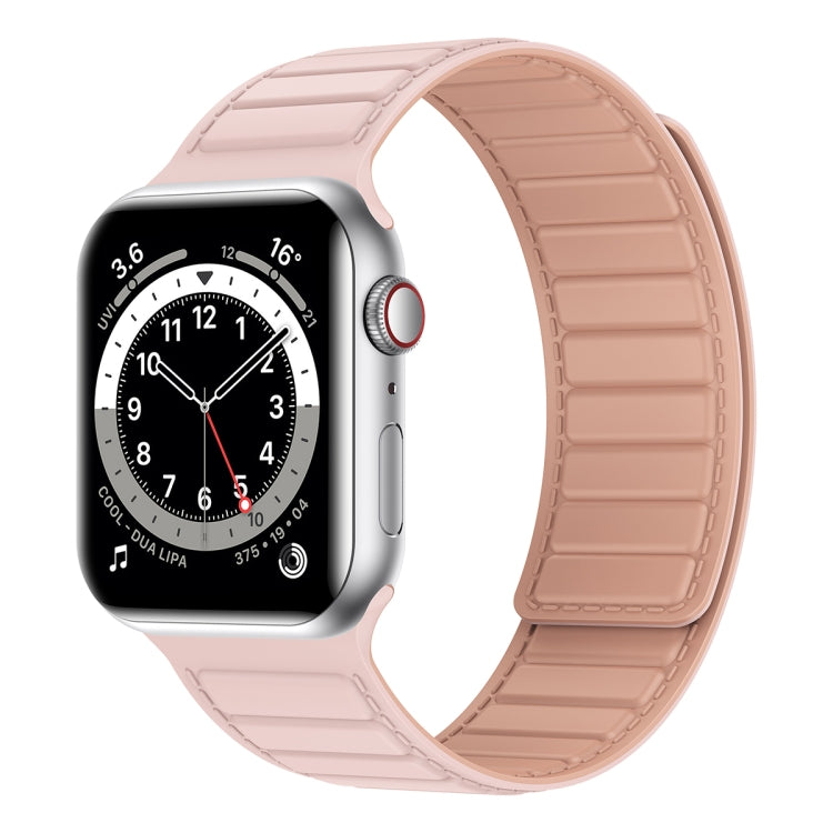 Magnetic Silicone Watch Band For Apple Watch SE 40mm(Pink)