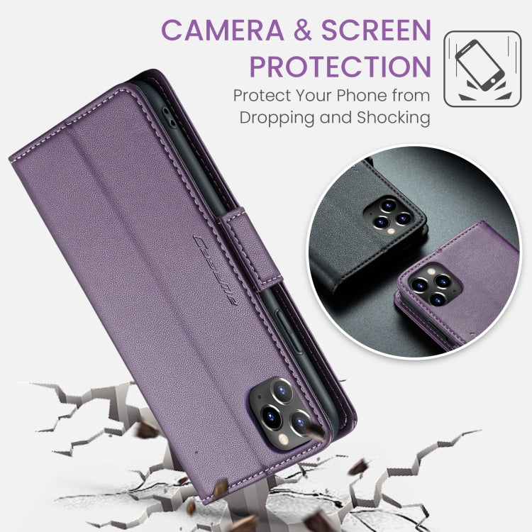 For iPhone 11 Pro CaseMe 023 Butterfly Buckle Litchi Texture RFID Anti-theft Leather Phone Case(Pearly Purple) - iPhone 11 Pro Cases by CaseMe | Online Shopping South Africa | PMC TechLife | Buy Now Pay Later Mobicred