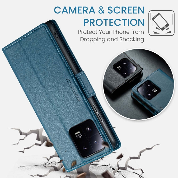 For Xiaomi 13 Pro CaseMe 023 Butterfly Buckle Litchi Texture RFID Anti-theft Leather Phone Case(Blue) - free shipping - PMC TechLife - Order now!