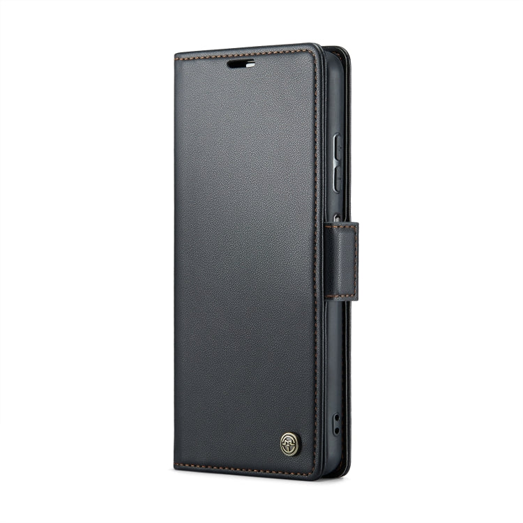 CaseMe 023 Butterfly Buckle Litchi Texture RFID Anti-theft Leather Phone Case For Xiaomi Poco X5 Pro 5G/Redmi Note 12 Pro 5G Global(Black)