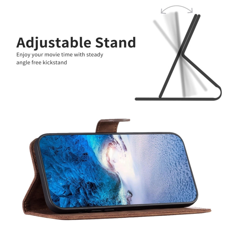 For Samsung Galaxy S21 5G Plaid Embossed Leather Phone Case(Brown)