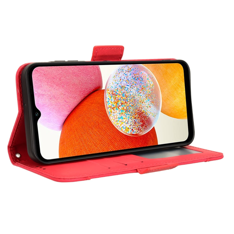 For Samsung Galaxy A15 Skin Feel Calf Texture Card Slots Leather Phone Case(Red)