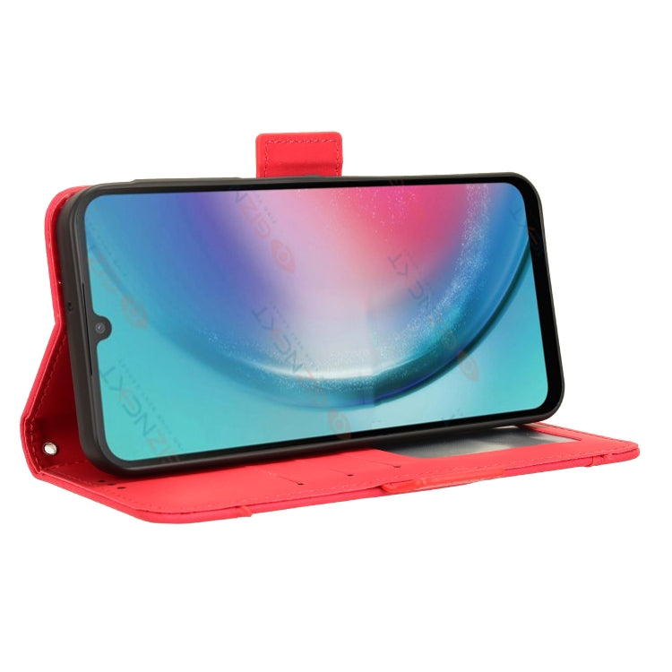 For Samsung Galaxy A25 5G Global Skin Feel Calf Texture Card Slots Leather Phone Case(Red) - Galaxy Phone Cases by PMC TechLife | Online Shopping South Africa | PMC TechLife | Buy Now Pay Later Mobicred