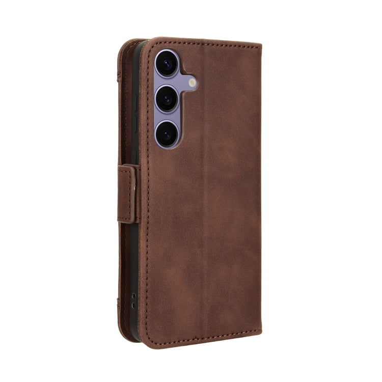 For Samsung Galaxy S24+ 5G Skin Feel Calf Texture Card Slots Leather Phone Case(Brown)