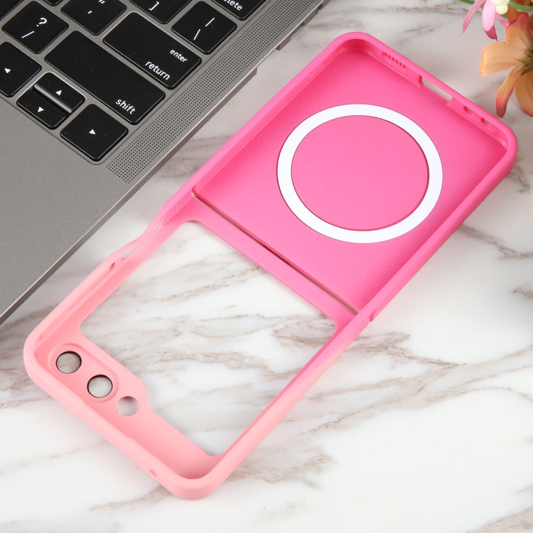 For Samsung Galaxy Z Flip5 Liquid TPU Silicone Gradient MagSafe Phone Case(Pink Red) - Galaxy Z Flip5 Cases by PMC TechLife | Online Shopping South Africa | PMC TechLife
