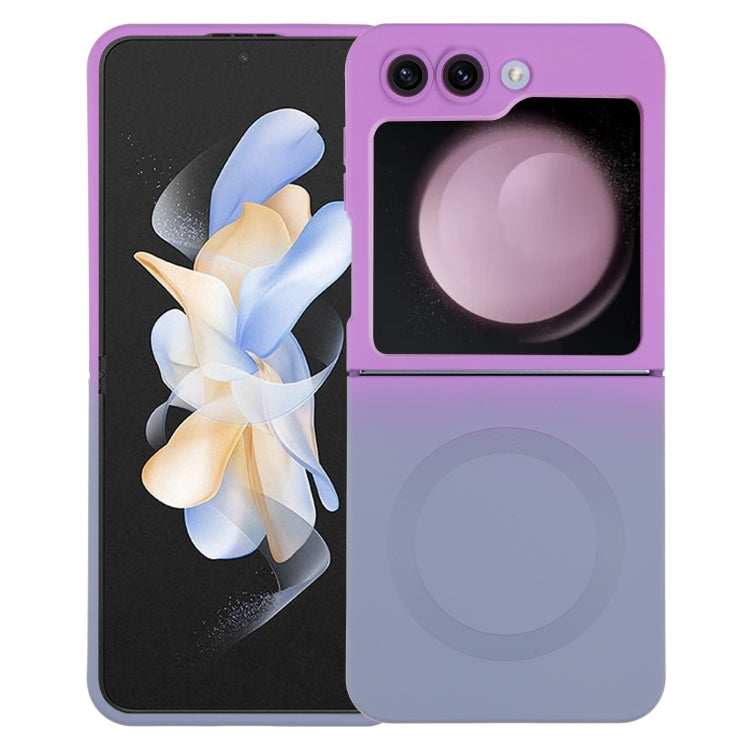 For Samsung Galaxy Z Flip5 Liquid TPU Silicone Gradient MagSafe Phone Case(Purple Grey)