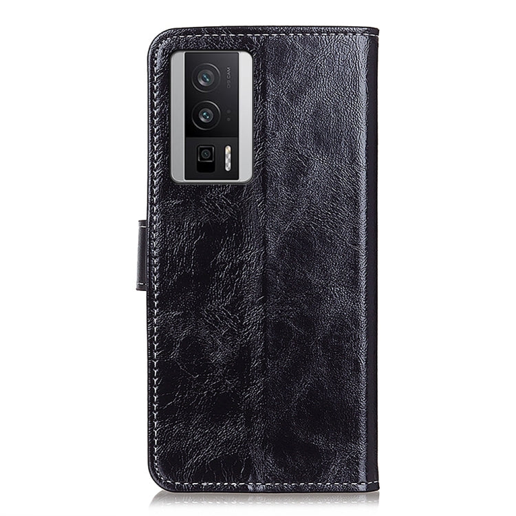 For Xiaomi Poco F5 Pro/Redmi K60/K60 Pro Retro Crazy Horse Texture Horizontal Flip Leather Phone Case(Black)