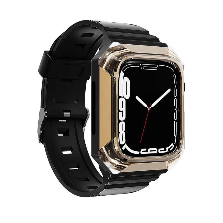 Armor Case Integrated TPU Watch Band For Apple Watch 4 40mm(Gold)