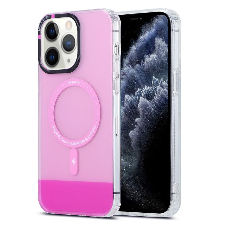 For iPhone 11 Pro Max PC + TPU IMD MagSafe Magnetic Phone Case(Pink)