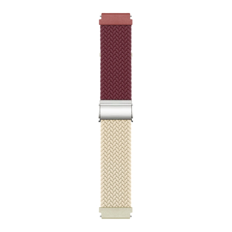 22mm Buckle Braided Nylon Watch Band(Wine Red Starlight)