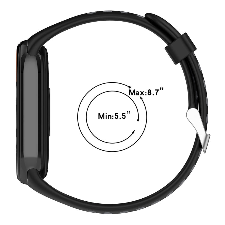 For Xiaomi Mi Band 8 Two-color Steel Plug Silicone Watch Band(Black Yellow)