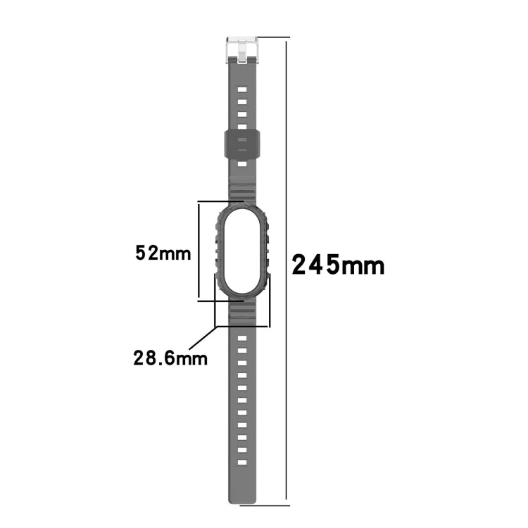 For Xiaomi Mi Band 8 Integrated Transparent Silicone Watch Band(Black)