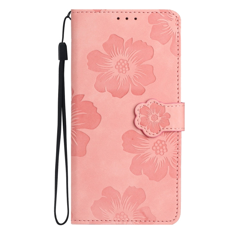 For Xiaomi Redmi Note 10 5G Flower Embossing Pattern Leather Phone Case(Pink)
