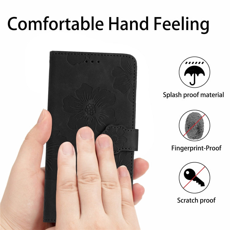 For Xiaomi Redmi Note 10 5G Flower Embossing Pattern Leather Phone Case(Black) - free shipping - PMC TechLife - Order now!