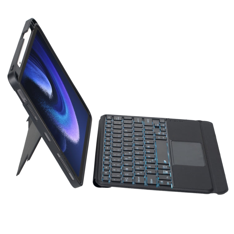 For Xiaomi Pad 6 / Pad 6 Pro T0N7-AS Detachable Pen Slot Touchpad Backlight Bluetooth Keyboard Leather Tablet Case(Black) - by PMC Jewellery | Online Shopping South Africa | PMC Jewellery