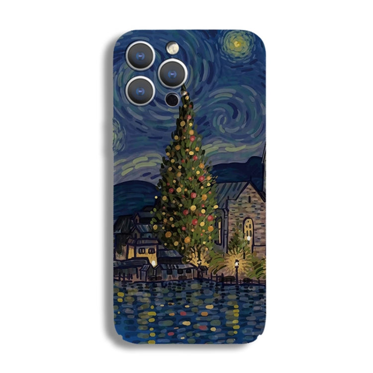 For iPhone SE 2022 / 2020 / 8 / 7 Precise Hole Oil Painting Pattern PC Phone Case(Castle)