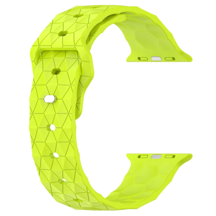 Football Texture Silicone Watch Band For Apple Watch 6 44mm(Limes Green)