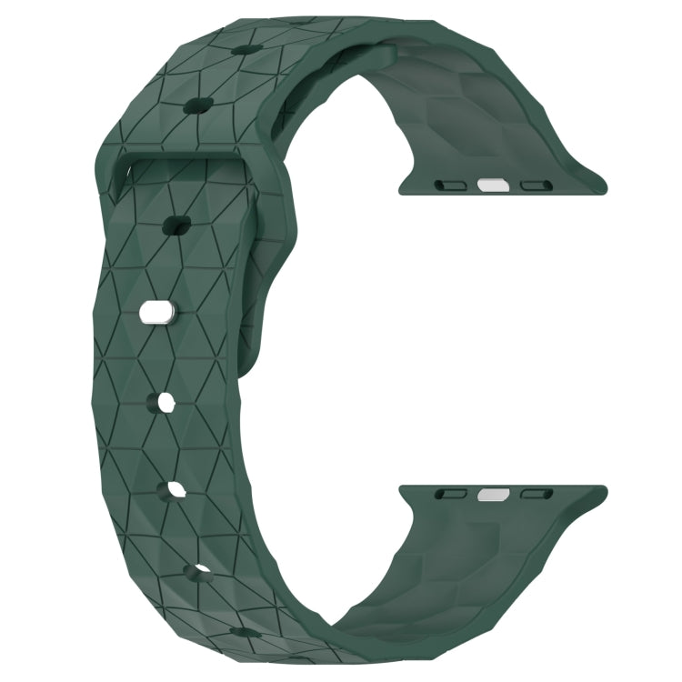 Football Texture Silicone Watch Band For Apple Watch SE 2023 44mm(Pine Green)