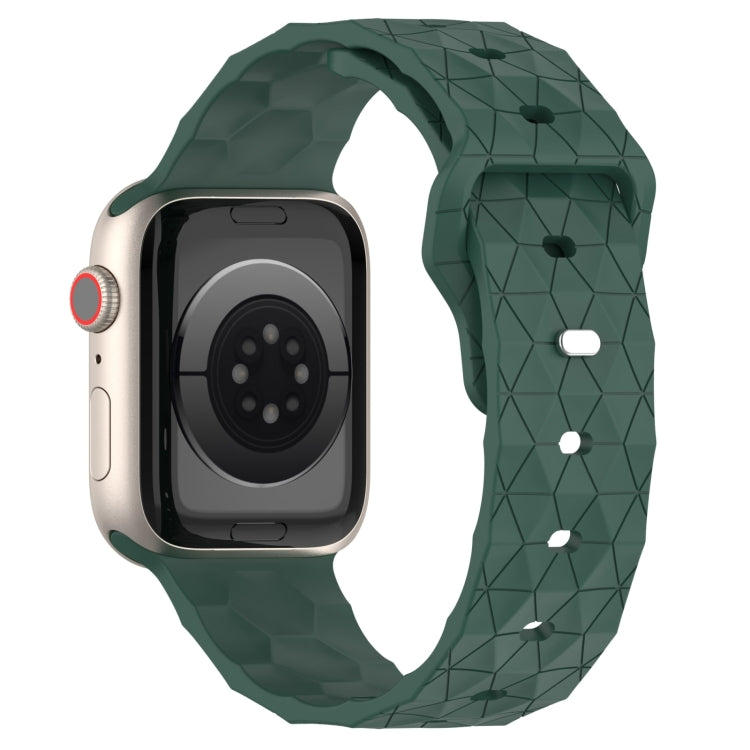 Football Texture Silicone Watch Band For Apple Watch 9 41mm(Pine Green)