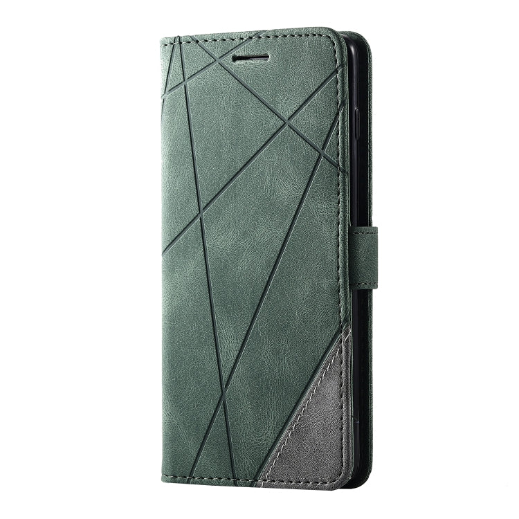 For Samsung Galaxy S10 Plus Skin Feel Splicing Horizontal Flip Leather Case with Holder & Card Slots & Wallet & Photo Frame(Green)