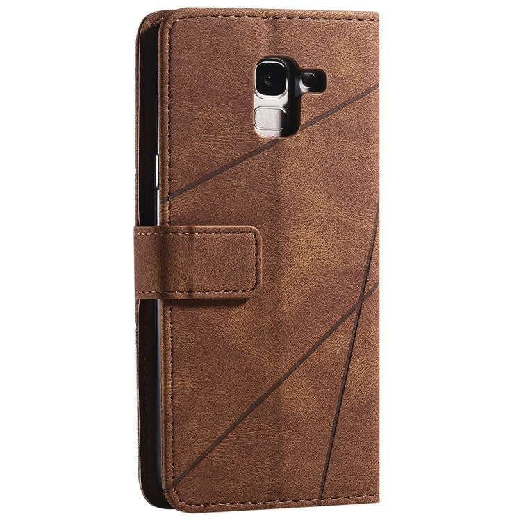 For Samsung Galaxy J6 Skin Feel Splicing Horizontal Flip Leather Case with Holder & Card Slots & Wallet & Photo Frame(Brown)
