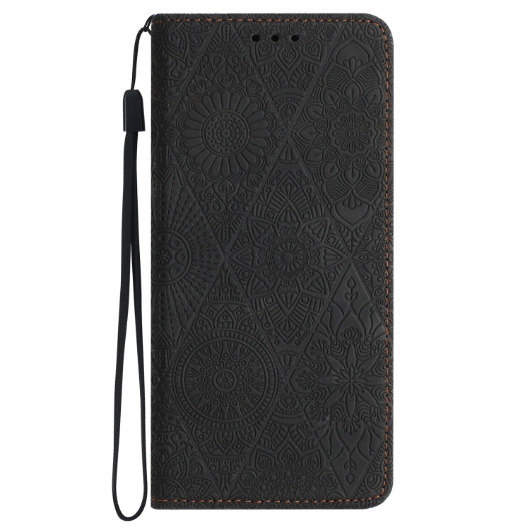 For Samsung Galaxy S23 5G Ethnic Embossed Adsorption Leather Phone Case(Black)