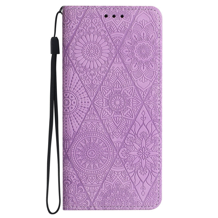 For Samsung Galaxy S22+ 5G Ethnic Embossed Adsorption Leather Phone Case(Purple)