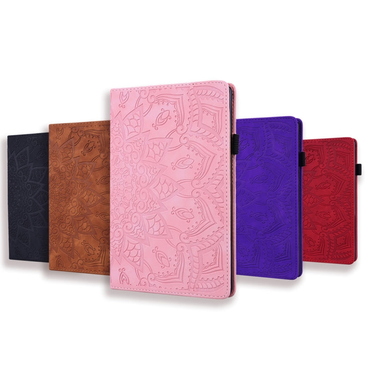 For Lenovo Tab M8 TB-8505F 8505X 8.0 Calf Pattern Double Folding Design Embossed Leather Case with Holder & Card Slots & Pen Slot & Elastic Band(Pink) - free shipping - PMC TechLife - Order now!