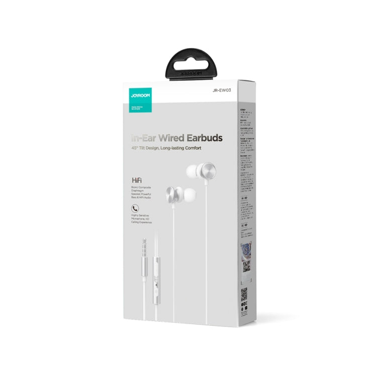 JOYROOM JR-EW03 3.5mm In-Ear Metal Wired Earphone, Length: 1.2m(White) - In Ear Wired Earphone by JOYROOM | Online Shopping South Africa | PMC TechLife | Buy Now Pay Later Mobicred