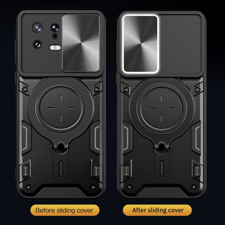 For Xiaomi 13 CD Texture Sliding Camshield Magnetic Holder Phone Case(Blue) - free shipping - PMC TechLife - Order now!