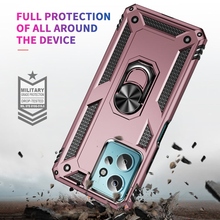 For Xiaomi Redmi Note 12 4G Global Shockproof TPU + PC Phone Case with Holder(Rose Gold)