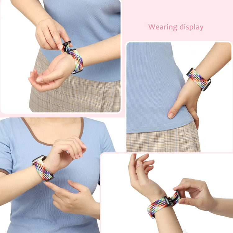 Magnetic Fold Clasp Woven Watch Band For Apple Watch SE 2022 44mm(Blue)