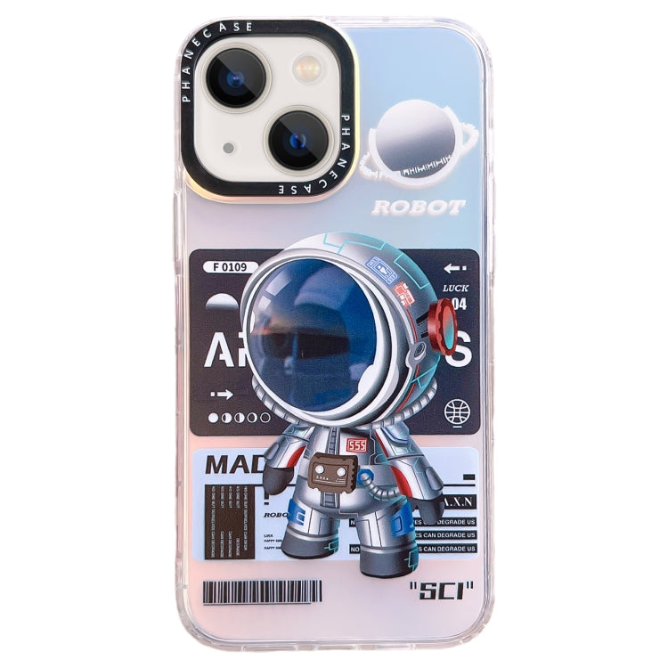 For iPhone 13 Mechanical Astronaut Pattern TPU Phone Case(Blue)