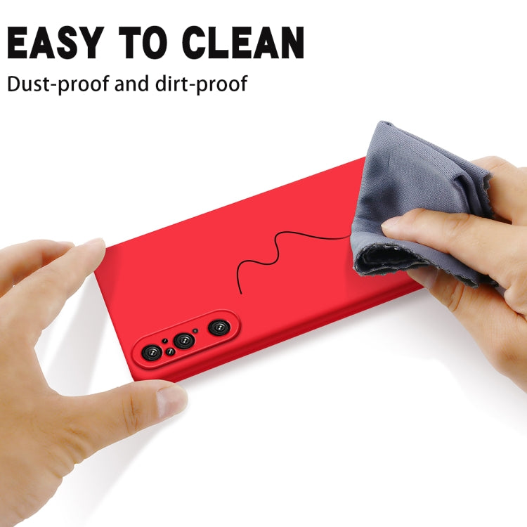 For Sony Xperia 1 V Pure Color Liquid Silicone Shockproof Phone Case(Red)