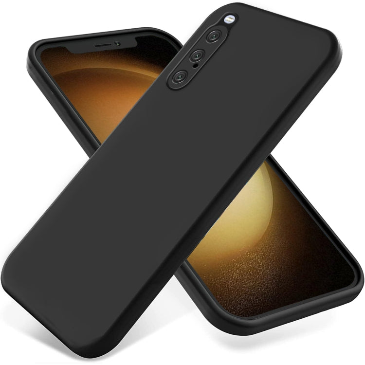 For Sony Xperia 10 V Pure Color Liquid Silicone Shockproof Phone Case(Black) - Sony Cases by PMC Jewellery | Online Shopping South Africa | PMC Jewellery | Buy Now Pay Later Mobicred