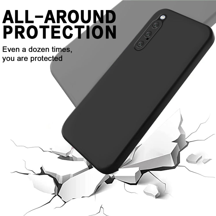 For Sony Xperia 10 V Pure Color Liquid Silicone Shockproof Phone Case(Black)